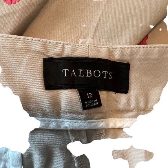Talbots beige embroidered clam capris. Size 12 - Picture 3 of 8